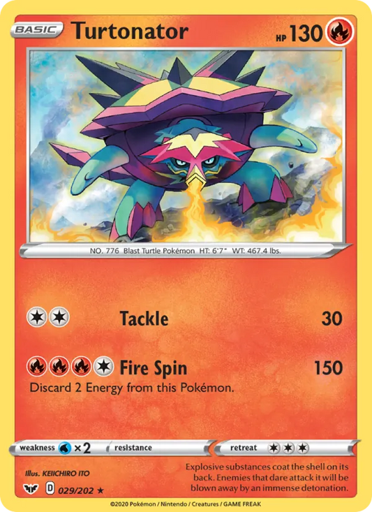 Turtonator Normal 029/202 Sword & Shield Pokémon Card