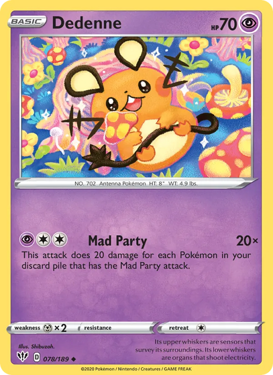 Dedenne Normal 078/189 Darkness Ablaze Pokémon Card