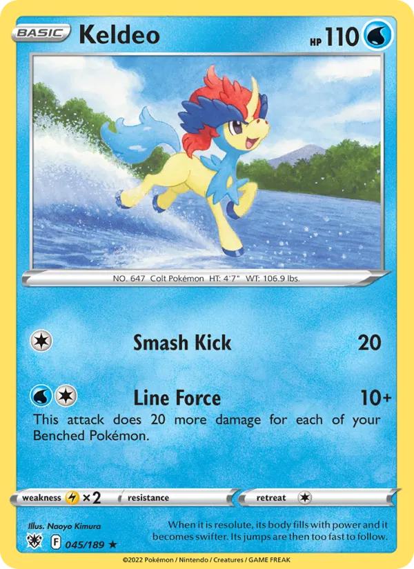 Keldeo Reverse Holo 045/189 Astral Radiance Pokémon Card