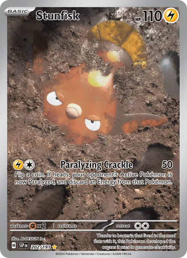 Stunfisk Holo 202/191 Surging Sparks Pokémon Card