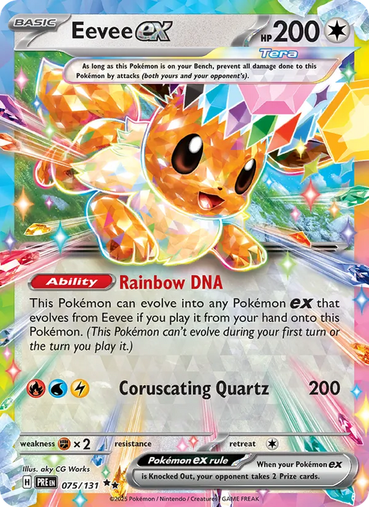 Eevee ex Holo 075/131 Prismatic Evolutions Pokémon Card
