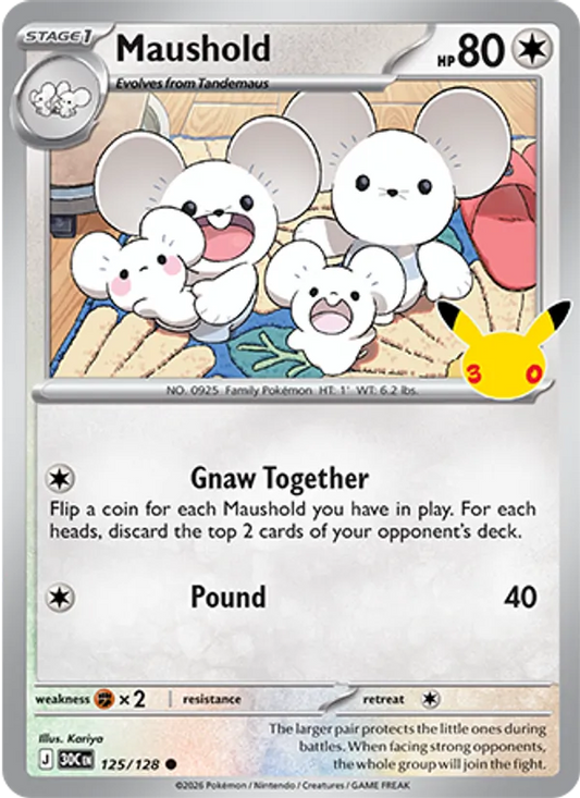 Maushold Normal 125/128 30th Celebration Pokémon Card