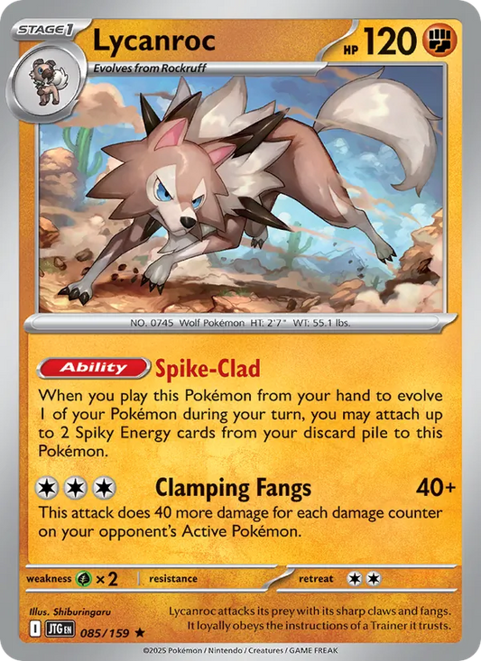 Lycanroc Holo 085/159 Journey Together Pokémon Card