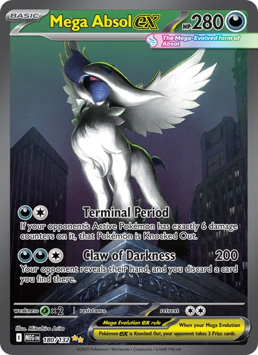 Mega Absol ex Holo 180/132 Mega Evolution Pokémon Card