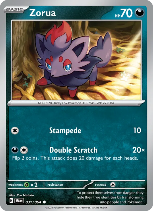 Zorua Normal 031/64 Shrouded Fable Pokémon Card