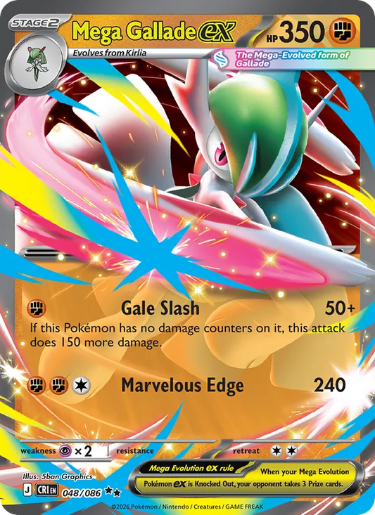 Mega Gallade ex Holo 048/86 Chaos Rising Pokémon Card