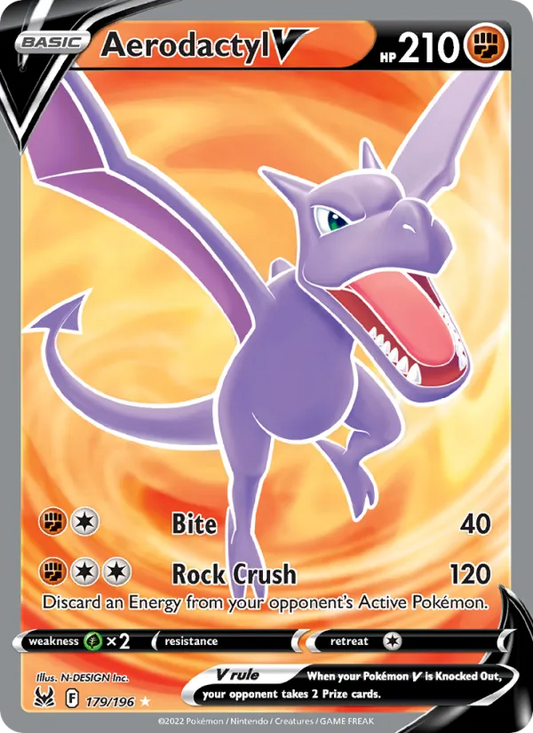 Aerodactyl V Holo 179/196 Lost Origin Pokémon Card