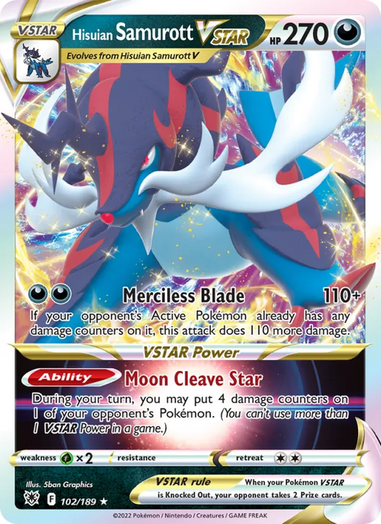 Hisuian Samurott VSTAR Holo 102/189 Astral Radiance Pokémon Card