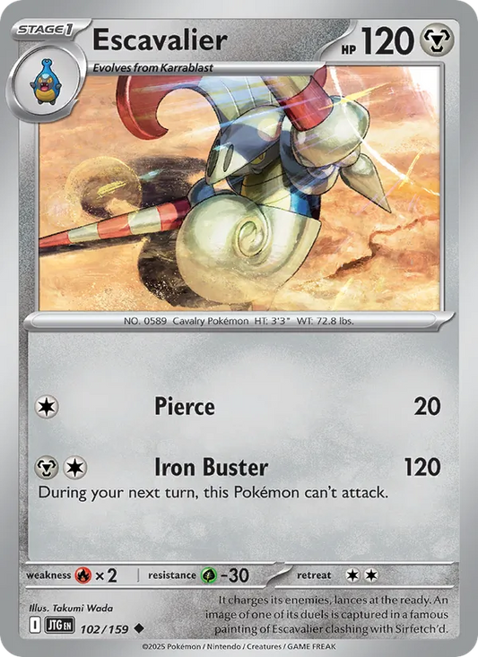 Escavalier Normal 102/159 Journey Together Pokémon Card