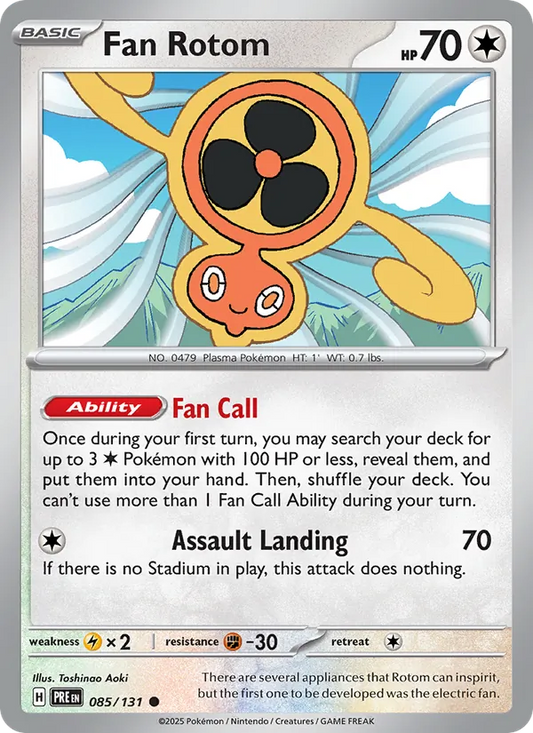 Fan Rotom Normal 085/131 Prismatic Evolutions Pokémon Card