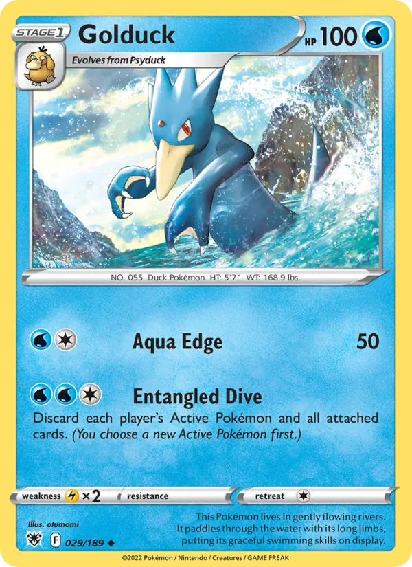 Golduck Reverse Holo 029/189 Astral Radiance Pokémon Card