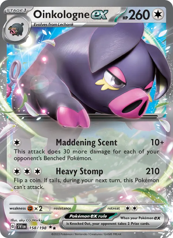 Oinkologne ex Holo 158/198 Scarlet & Violet Pokémon Card
