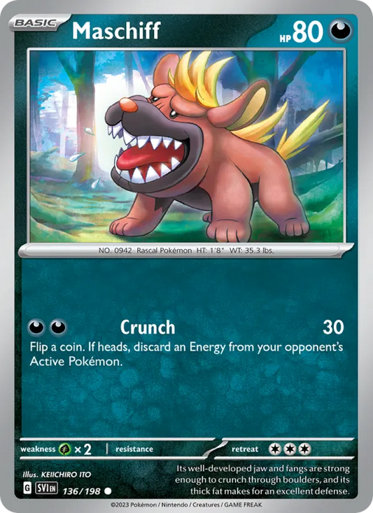 Maschiff Normal 136/198 Scarlet & Violet Pokémon Card