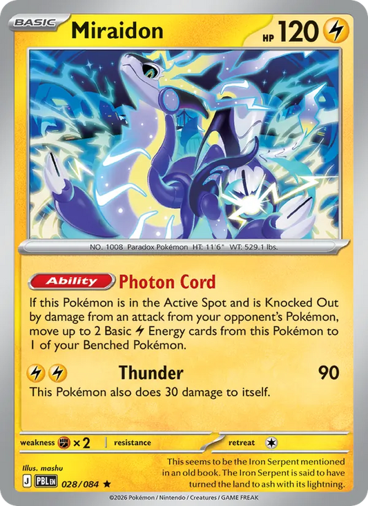 Miraidon Normal 028/84 Pitch Black Pokémon Card