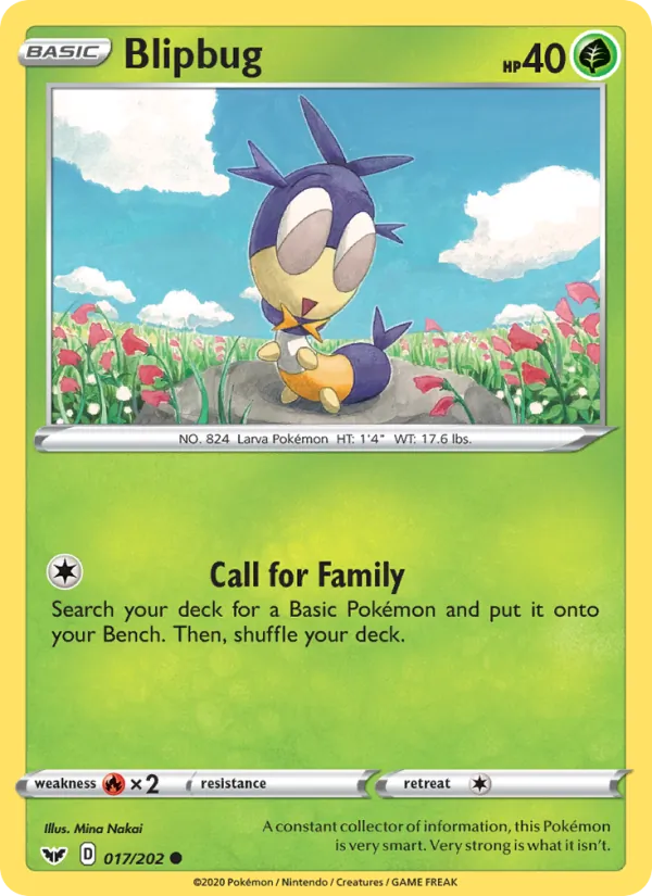 Blipbug Reverse Holo 017/202 Sword & Shield Pokémon Card