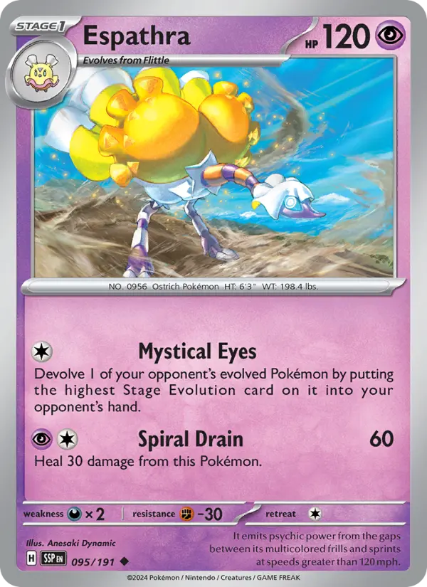 Espathra Reverse Holo 095/191 Surging Sparks Pokémon Card
