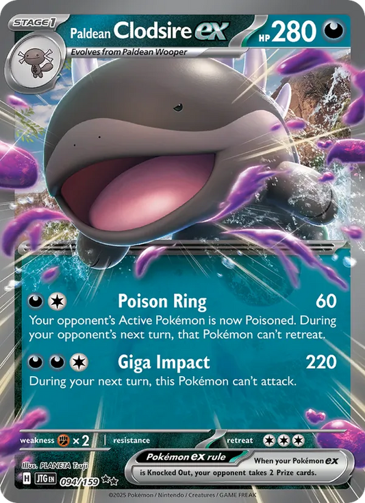 Paldean Clodsire ex Holo 094/159 Journey Together Pokémon Card
