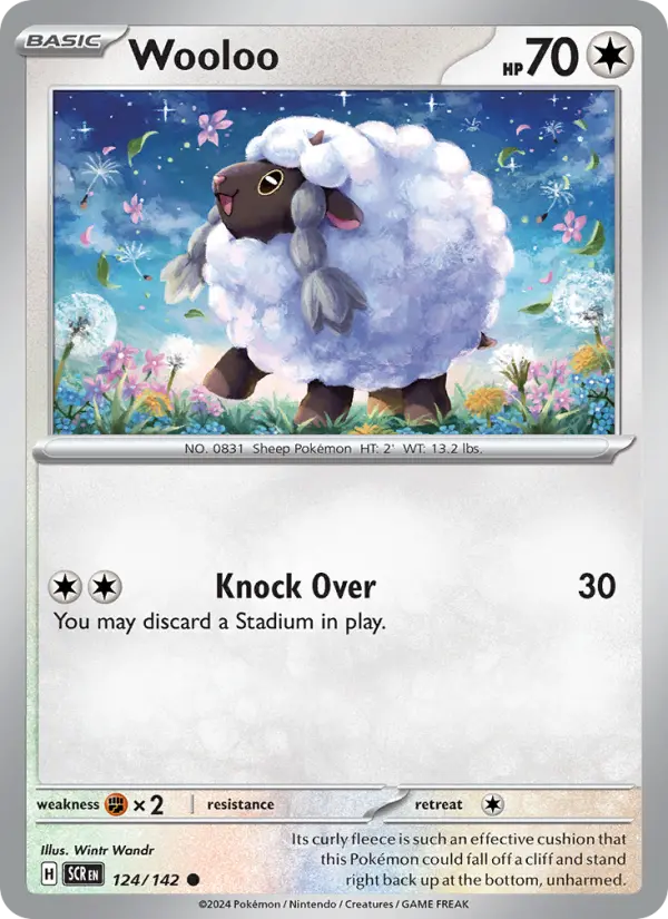 Wooloo Reverse Holo 124/142 Stellar Crown Pokémon Card