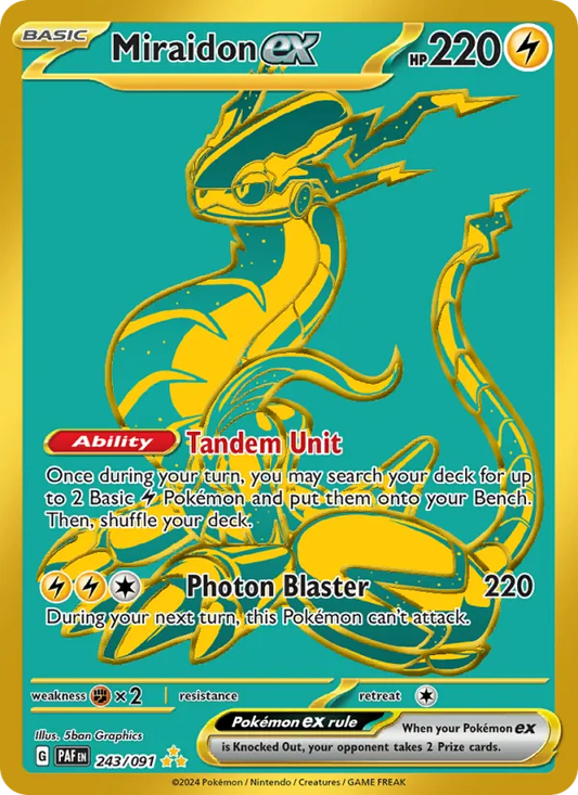 Miraidon ex Holo 243/91 Paldean Fates Pokémon Card