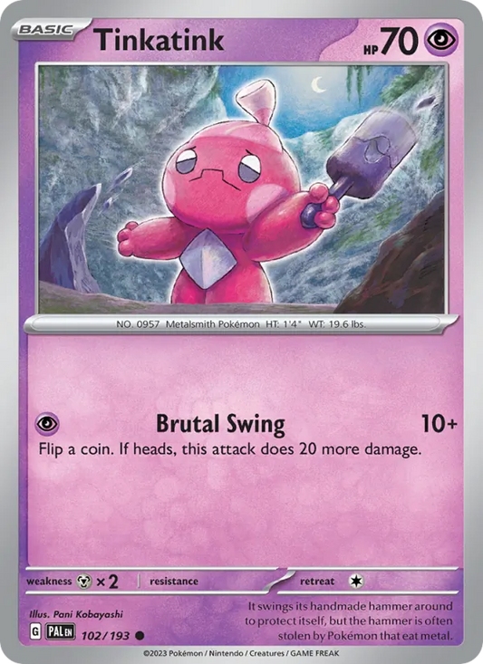 Tinkatink Normal 102/193 Paldea Evolved Pokémon Card