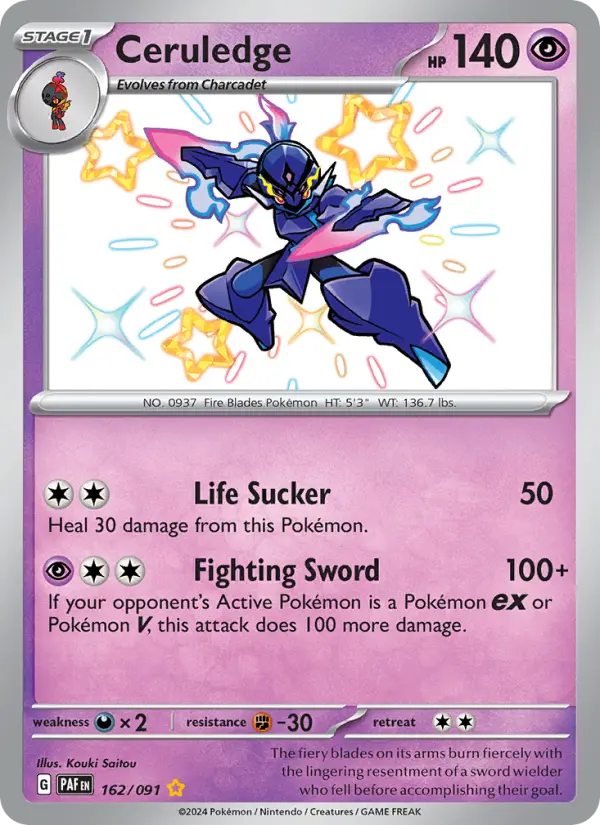 Ceruledge Holo 162/91 Paldean Fates Pokémon Card