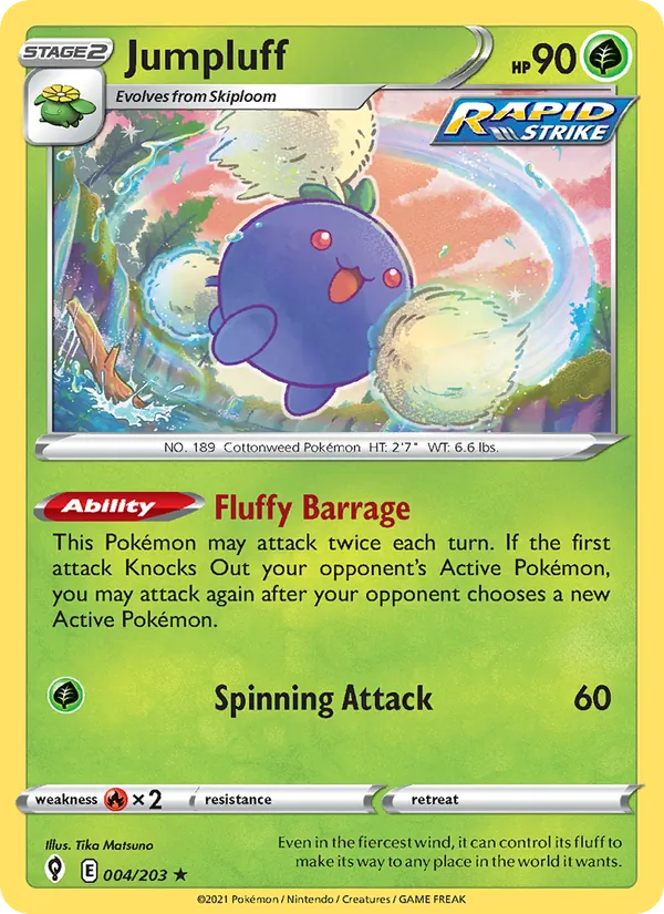 Jumpluff Reverse Holo 004/203 Evolving Skies Pokémon Card