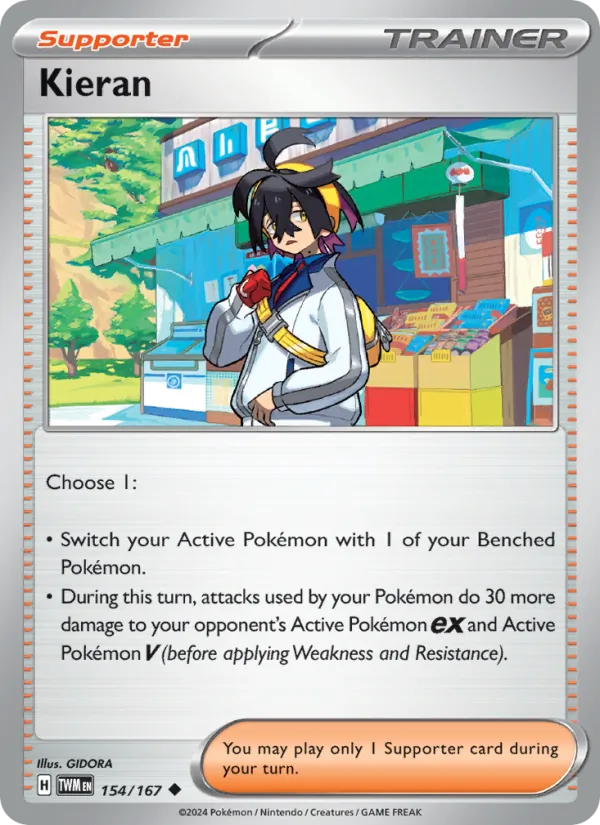 Kieran Normal 154/167 Twilight Masquerade Pokémon Card