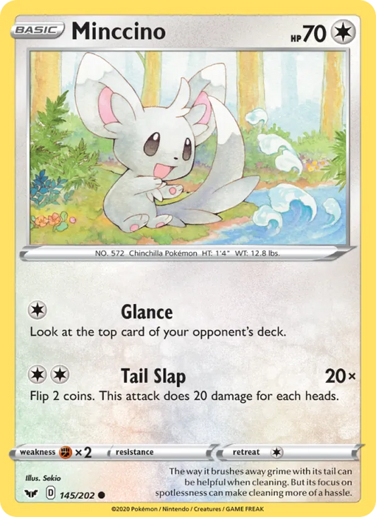 Minccino Reverse Holo 145/202 Sword & Shield Pokémon Card