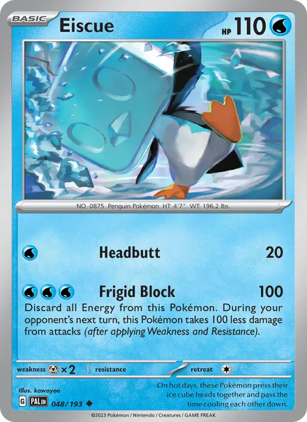 Eiscue Non-Foil 048/193 Paldea Evolved Pokémon Card