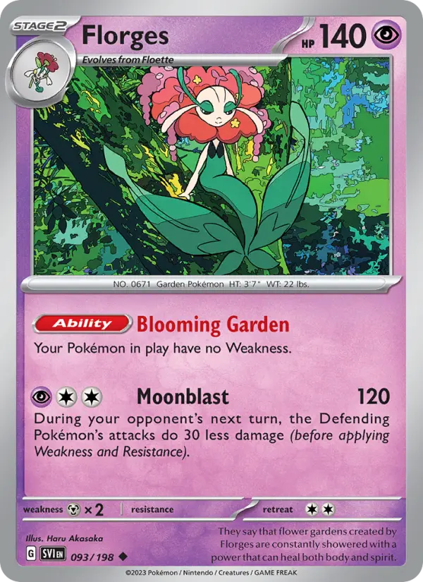 Florges Non-Foil 093/198 Scarlet & Violet Pokémon Card