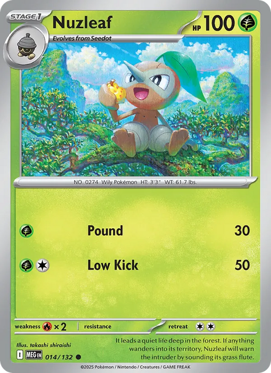 Nuzleaf Normal 014/132 Mega Evolution Pokémon Card