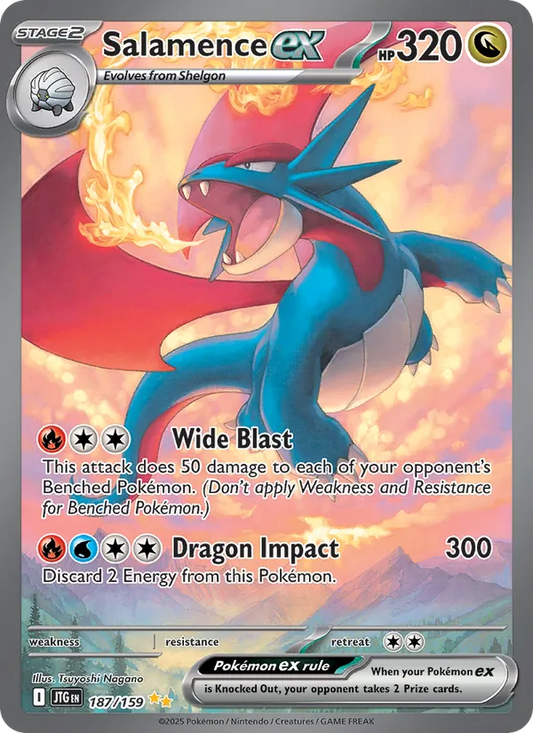Salamence ex Holo 187/159 Journey Together Pokémon Card