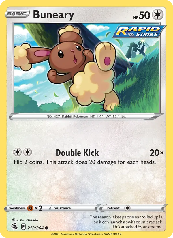 Buneary Reverse Holo 212/264 Fusion Strike Pokémon Card