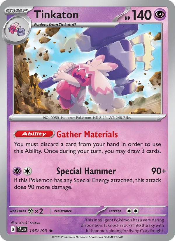 Tinkaton Holo 105/193 Paldea Evolved Pokémon Card
