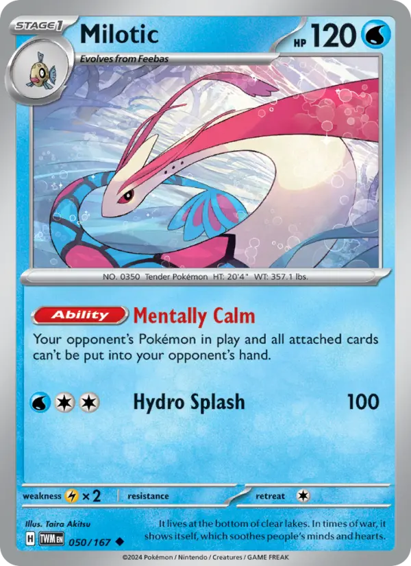 Milotic Reverse Holo 050/167 Twilight Masquerade Pokémon Card