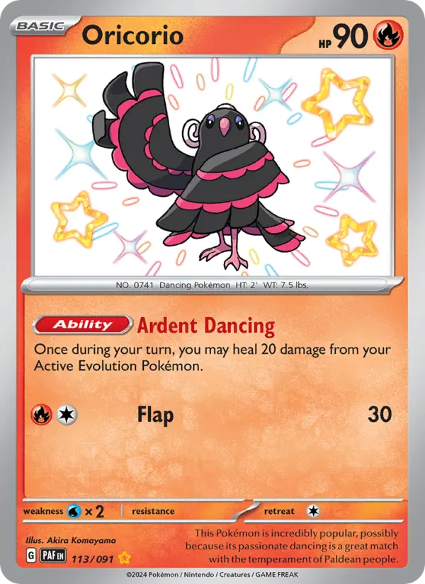 Oricorio Holo 113/91 Paldean Fates Pokémon Card