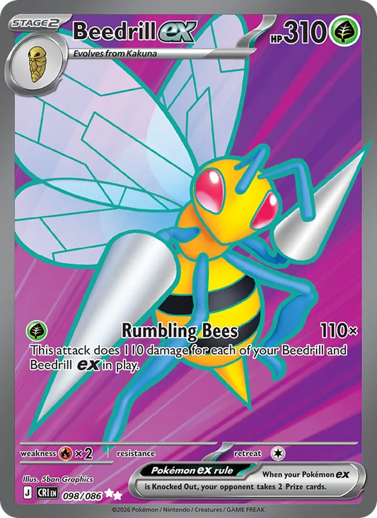 Beedrill ex Holo 098/86 Chaos Rising Pokémon Card
