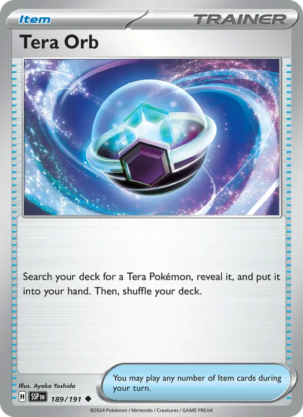Tera Orb Reverse Holo 189/191 Surging Sparks Pokémon Card