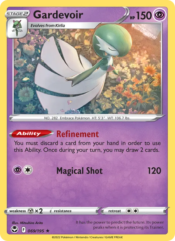 Gardevoir Reverse Holo 069/195 Silver Tempest Pokémon Card