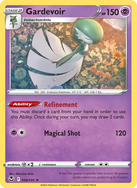 Gardevoir Reverse Holo 069/195 Silver Tempest Pokémon Card