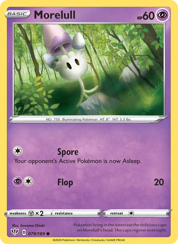 Morelull Reverse Holo 079/189 Darkness Ablaze Pokémon Card