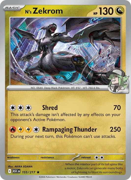 N's Zekrom Normal 155/217 Ascended Heroes Pokémon Card
