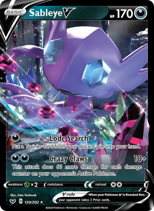 Sableye V Holo 120/202 Sword & Shield Pokémon Card