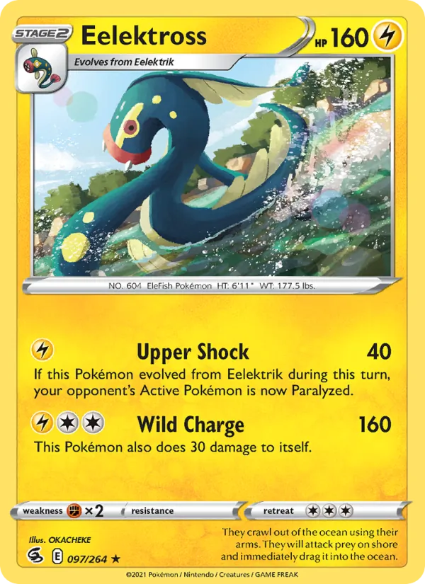 Eelektross Reverse Holo 097/264 Fusion Strike Pokémon Card