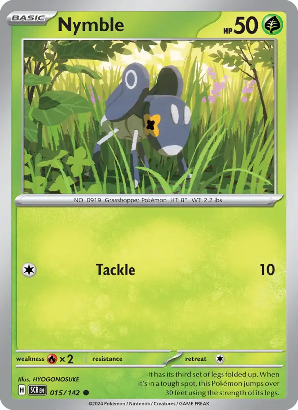Nymble Reverse Holo 015/142 Stellar Crown Pokémon Card