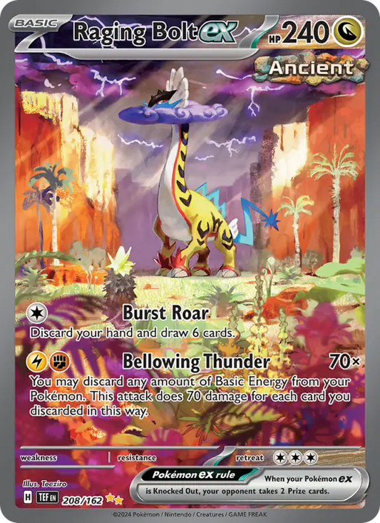 Raging Bolt ex Holo 208/162 Temporal Forces Pokémon Card