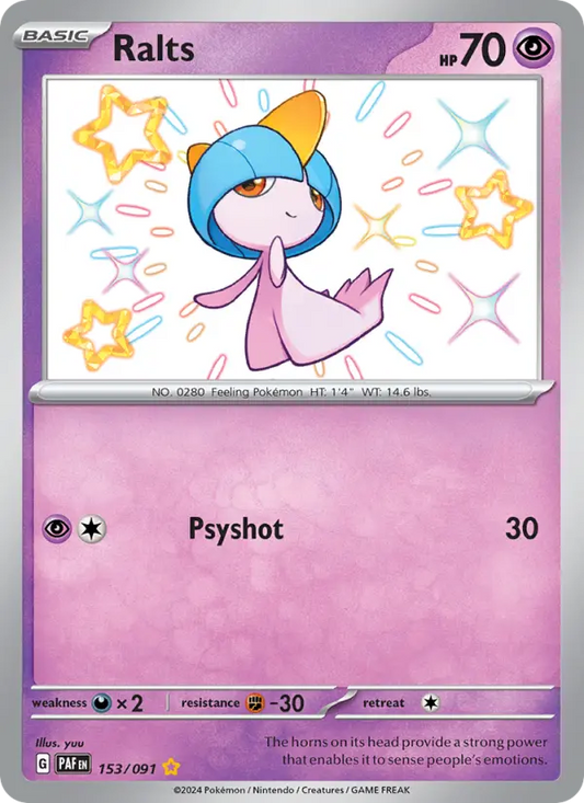 Ralts Holo 153/91 Paldean Fates Pokémon Card