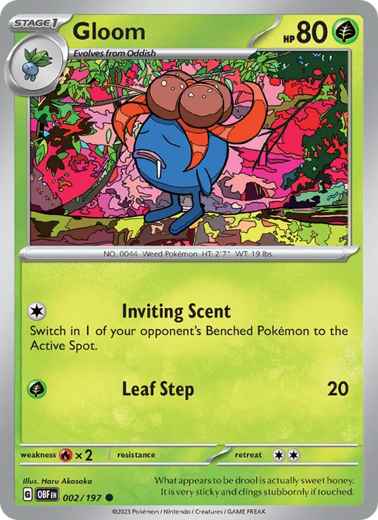 Gloom Normal 002/197 Obsidian Flames Pokémon Card