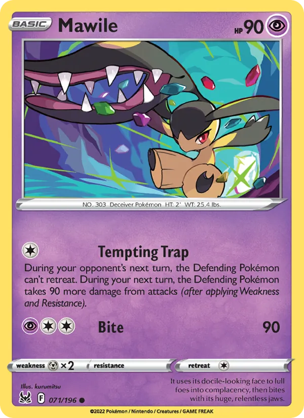 Mawile Reverse Holo 071/196 Lost Origin Pokémon Card
