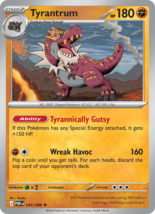 Tyrantrum Reverse Holo 045/88 Perfect Order Pokémon Card
